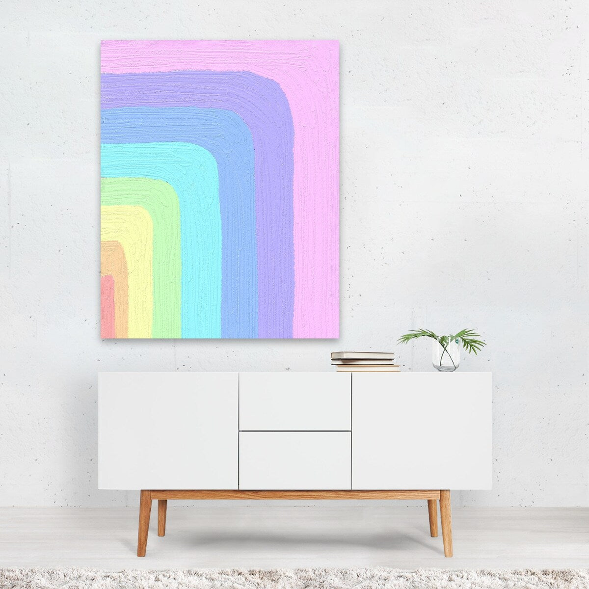 Unicorn pastel shapes Painting Cute Lime Pattern Art Print/Poster