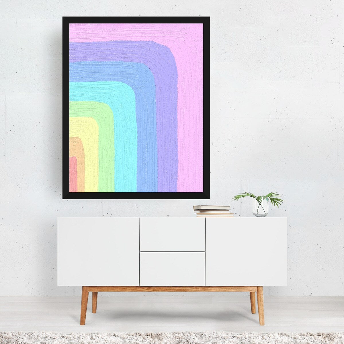 Unicorn pastel shapes Painting Cute Lime Pattern Art Print/Poster