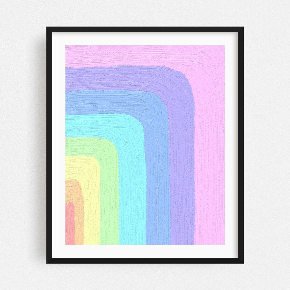 Unicorn pastel shapes Painting Cute Lime Pattern Art Print/Poster