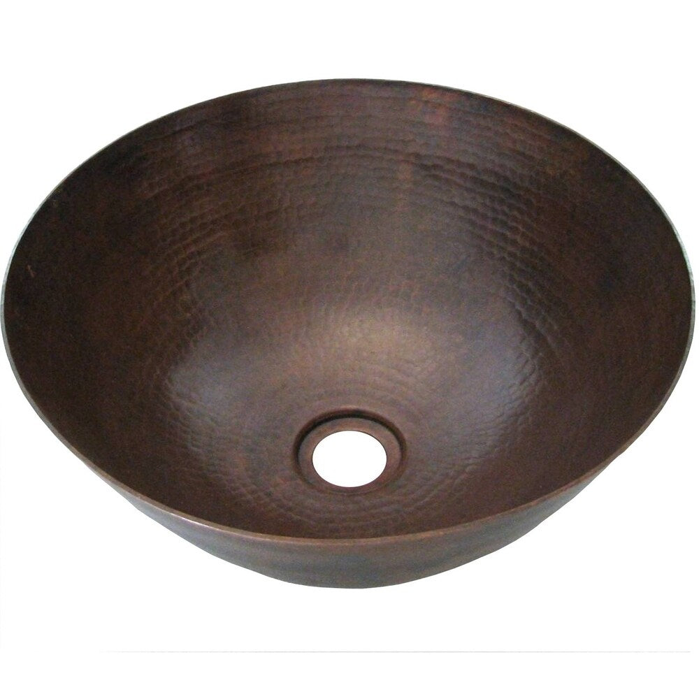 Unikwities 13 X 5 inch Round Bronzed Copper Vessel Sink with Drain