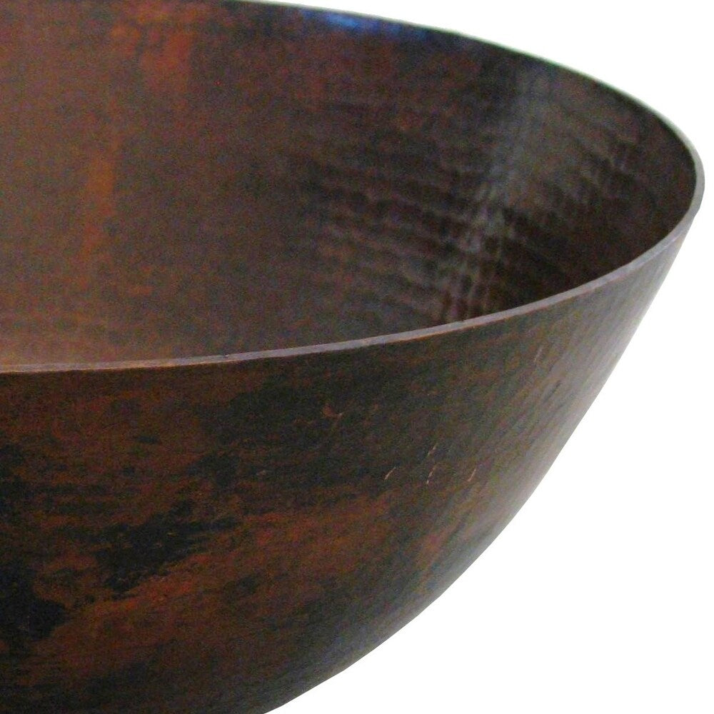 Unikwities 13 X 5 inch Round Bronzed Copper Vessel Sink with Drain