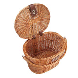 Unique Design Bicycle Front Basket Wicker Picnic Basket with Lid