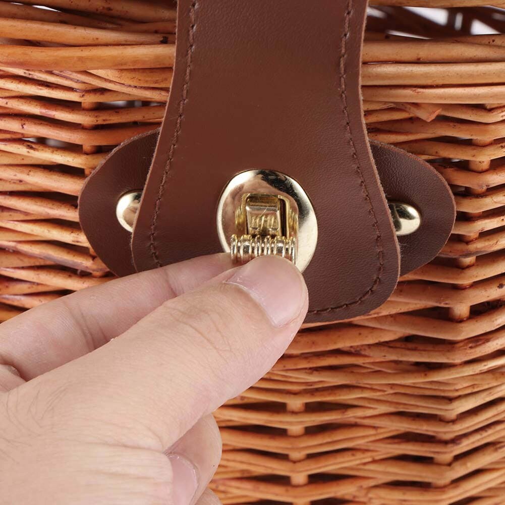 Unique Design Bicycle Front Basket Wicker Picnic Basket with Lid