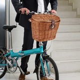 Unique Design Bicycle Front Basket Wicker Picnic Basket with Lid