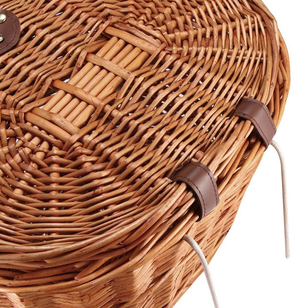 Unique Design Bicycle Front Basket Wicker Picnic Basket with Lid