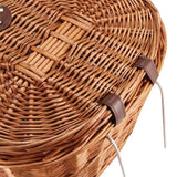 Unique Design Bicycle Front Basket Wicker Picnic Basket with Lid