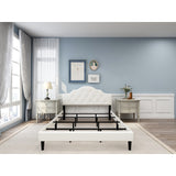 Unique Linen Light Beige Upholstered Queen Bed, 84''L*62''W*46''H, 61LBS