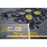 H8782 Unique Modern Collection Abstract Blue Hand-knotted Wool Area Rug (9' x 12')