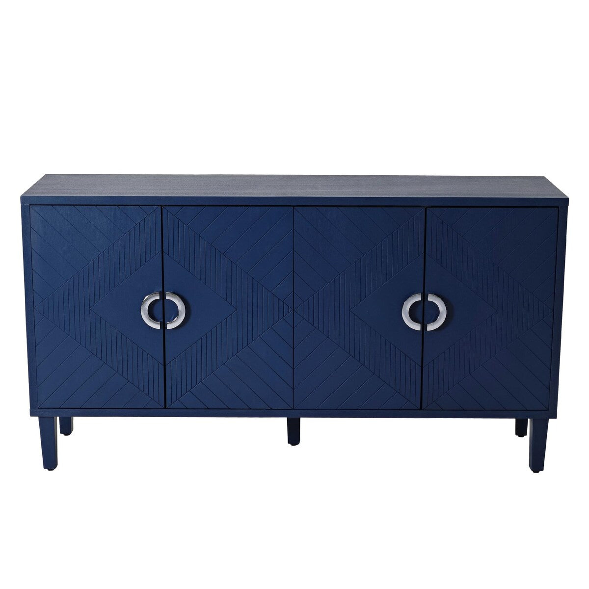 Unique Stylish 4-Door Storage Cabinet with Pine Legs Sideboard Buffets