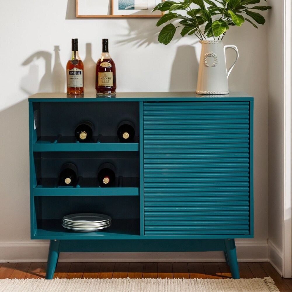 Unique Teal Wine Cabinet Storage Cabinet with Door Adjustable Shelf