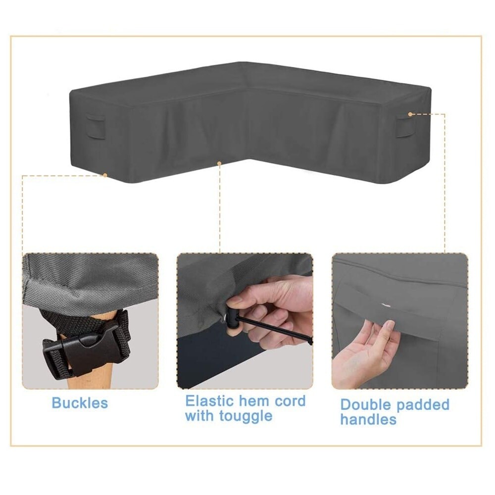 Universal Patio Sectional Sofa Cover Anti-UV & Windproof Waterproof
