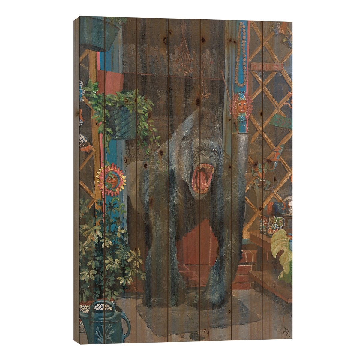 Untitled Print On Wood by Artur Rios - Multi-Color