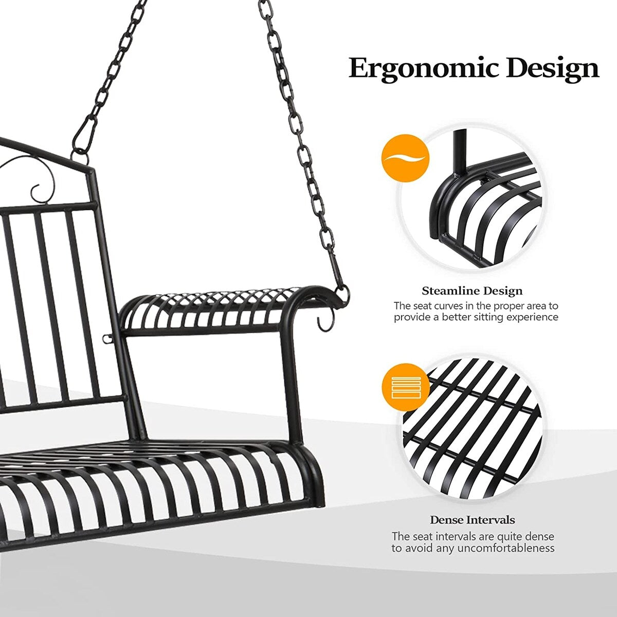 Upgraded Metal Patio Porch Swing