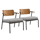 Cassie Upholstered Accent Chair with Metal Frame&Wood Back