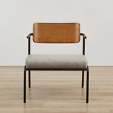 Cassie Upholstered Accent Chair with Metal Frame&Wood Back