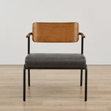 Cassie Upholstered Accent Chair with Metal Frame&Wood Back