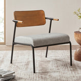 Cassie Upholstered Accent Chair with Metal Frame&Wood Back