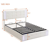 Upholstered Bed with Hydraulic Storage System and USB Charging Station