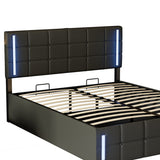 Upholstered Bed with Hydraulic Storage System and USB Charging Station
