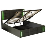 Upholstered Bed with Hydraulic Storage System and USB Charging Station