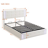 Upholstered Bed with Hydraulic Storage System and USB Charging Station