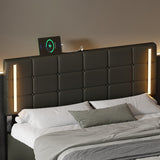 Upholstered Bed with Hydraulic Storage System and USB Charging Station