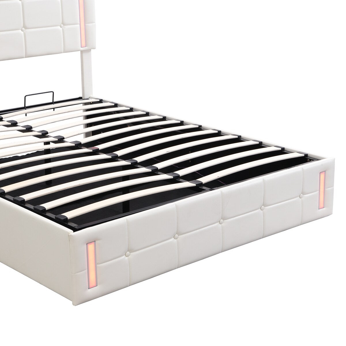 Upholstered Bed with Hydraulic Storage System and USB Charging Station