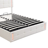 Upholstered Bed with Hydraulic Storage System and USB Charging Station