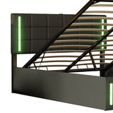 Upholstered Bed with Hydraulic Storage System and USB Charging Station