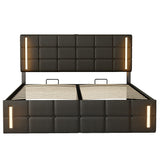 Upholstered Bed with Hydraulic Storage System and USB Charging Station