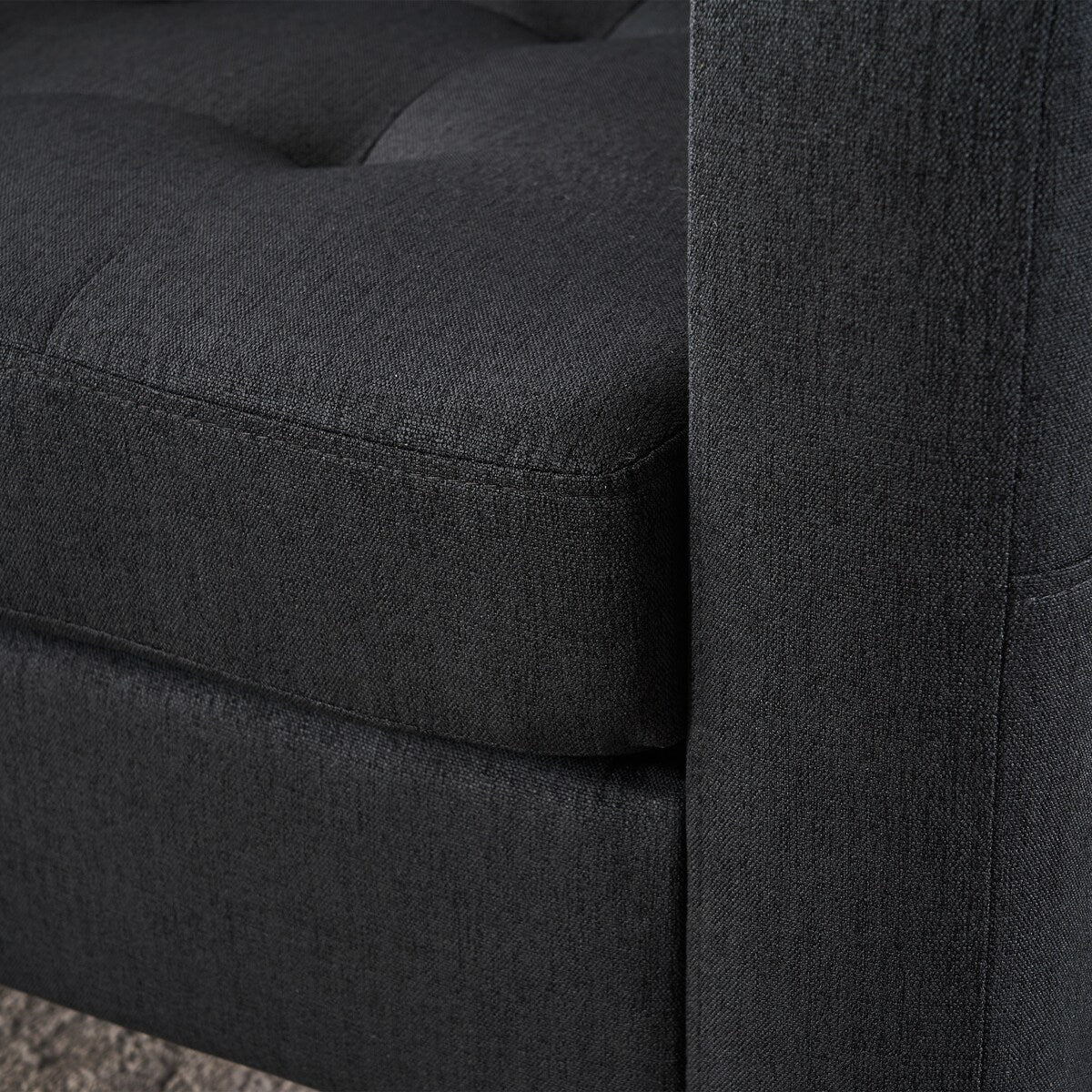 Upholstered Comfortable Single Sofa Chair Armchair And Storage Ottoman Set With Cup Holders And Tufted Detailing