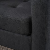 Upholstered Comfortable Single Sofa Chair Armchair And Storage Ottoman Set With Cup Holders And Tufted Detailing