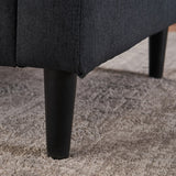 Upholstered Comfortable Single Sofa Chair Armchair And Storage Ottoman Set With Cup Holders And Tufted Detailing