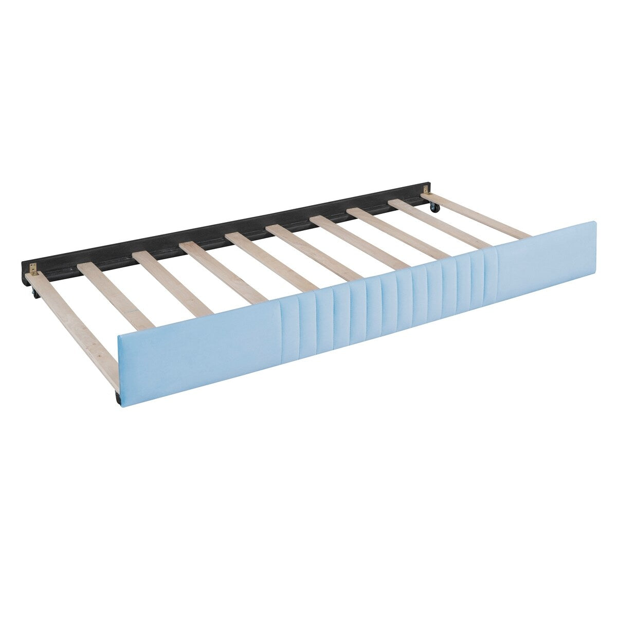 Upholstered Daybed Sofa Bed Twin Size With Trundle Bed and Wood Slat