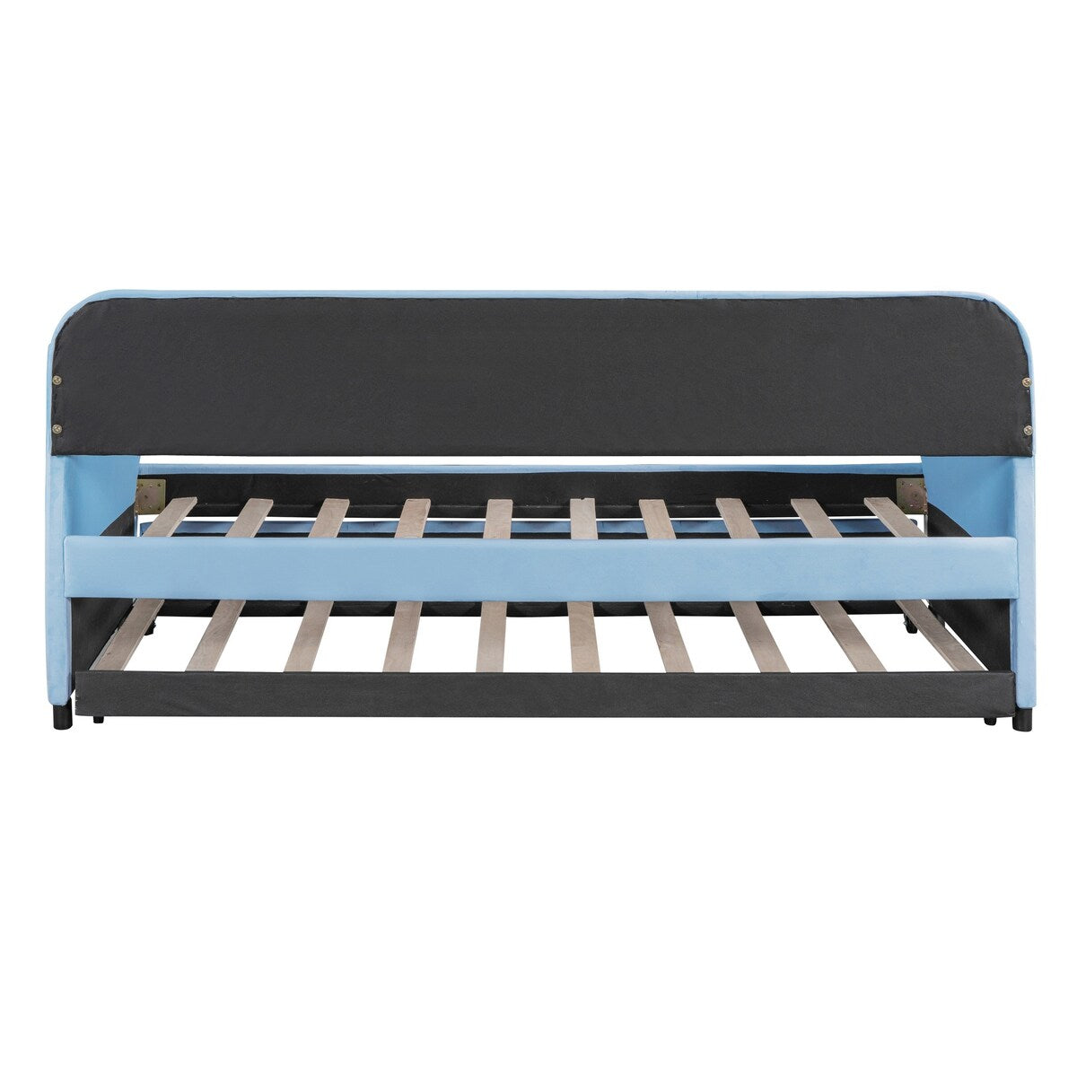 Upholstered Daybed Sofa Bed Twin Size With Trundle Bed and Wood Slat
