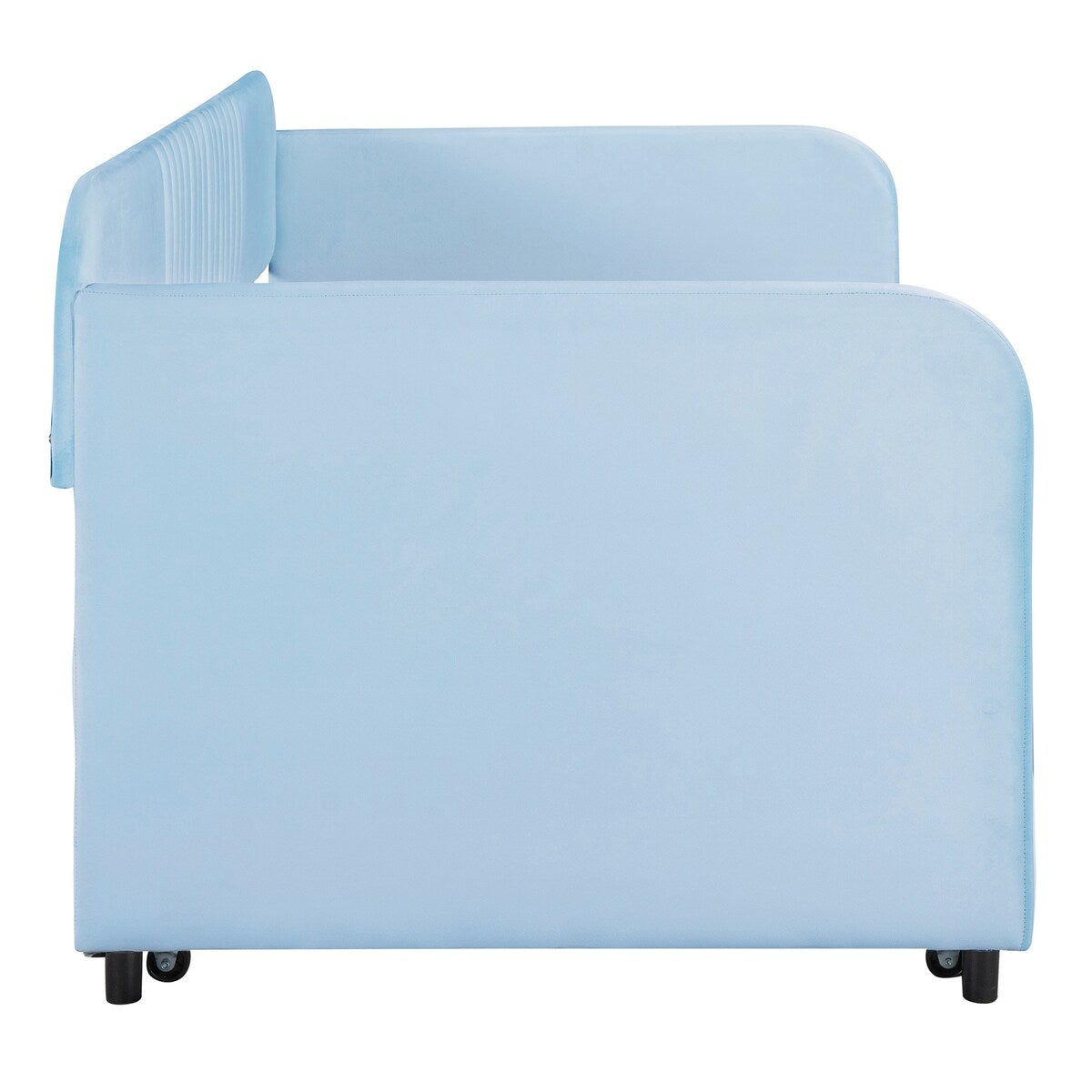 Upholstered Daybed Sofa Bed Twin Size With Trundle Bed and Wood Slat