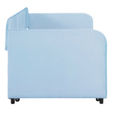 Upholstered Daybed Sofa Bed Twin Size With Trundle Bed and Wood Slat
