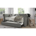 Upholstered Daybed w/ Trundle, Tufted Rolled Arm Livingroom Sofa Bed