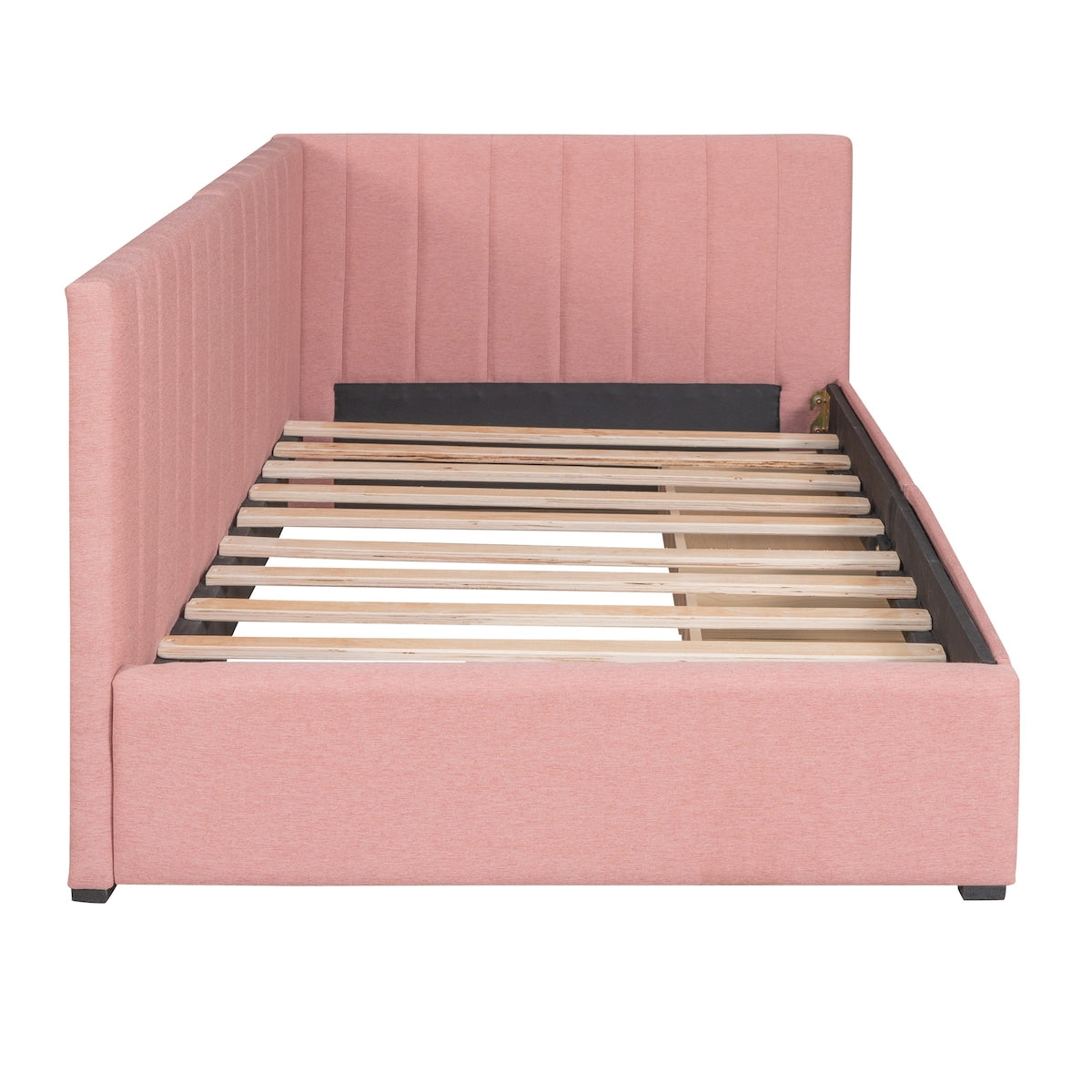 Upholstered Daybed with 2 Storage Drawers Twin Size Sofa Bed Frame No Box Spring Needed, Linen Fabric