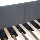 Upholstered Daybed with Trundle Twin Size Sofa Bed Frame No Box Spring Needed, Linen Fabric