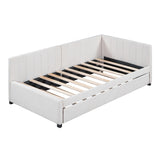 Upholstered Daybed with Trundle Twin Size Sofa Bed Frame