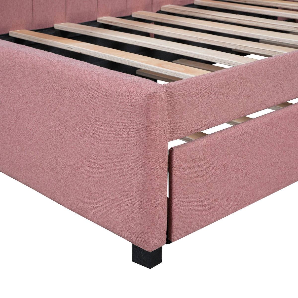Upholstered Daybed with Trundle Twin Size Sofa Bed Frame