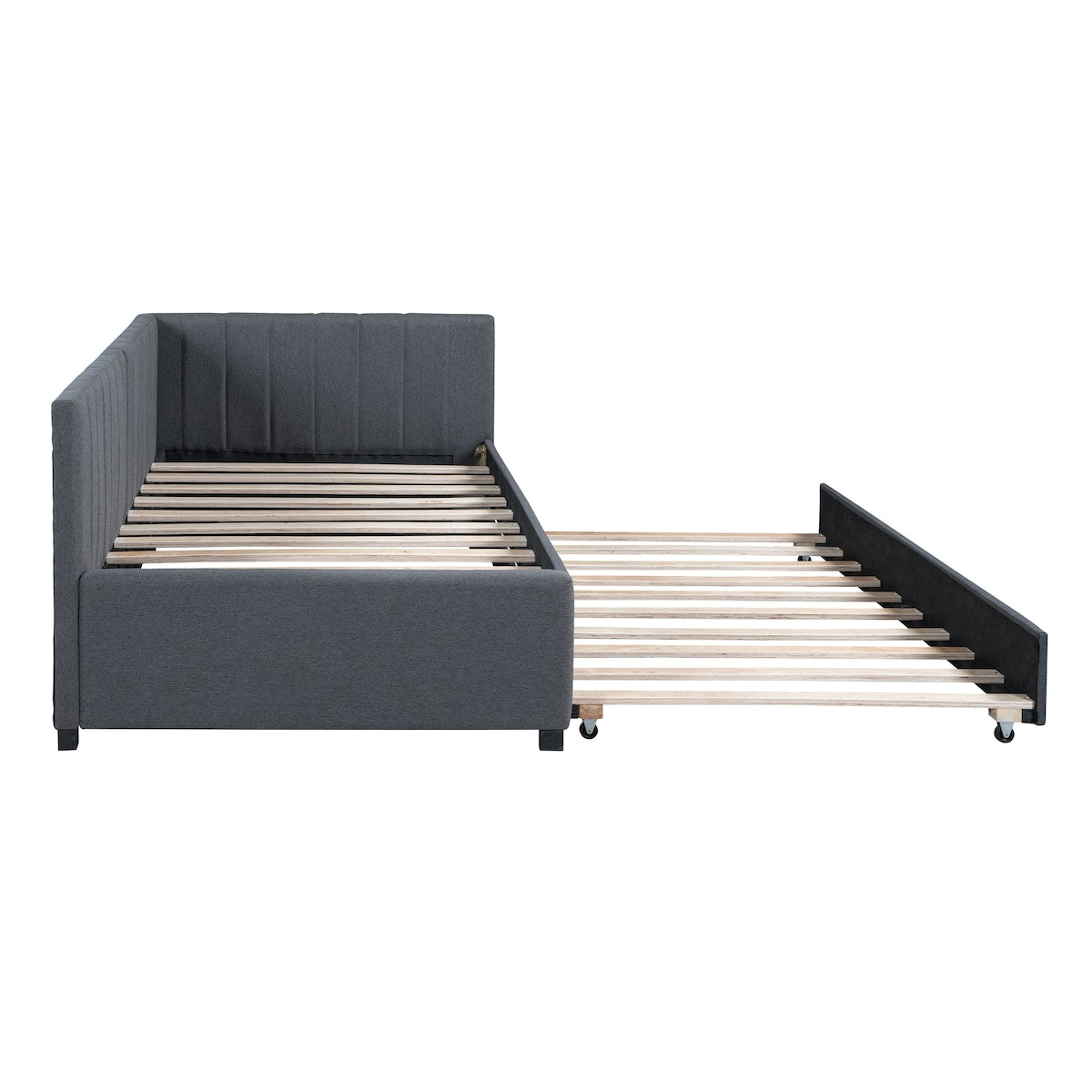 Upholstered Daybed with Trundle Twin Size Sofa Bed Frame