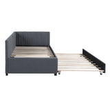 Upholstered Daybed with Trundle Twin Size Sofa Bed Frame