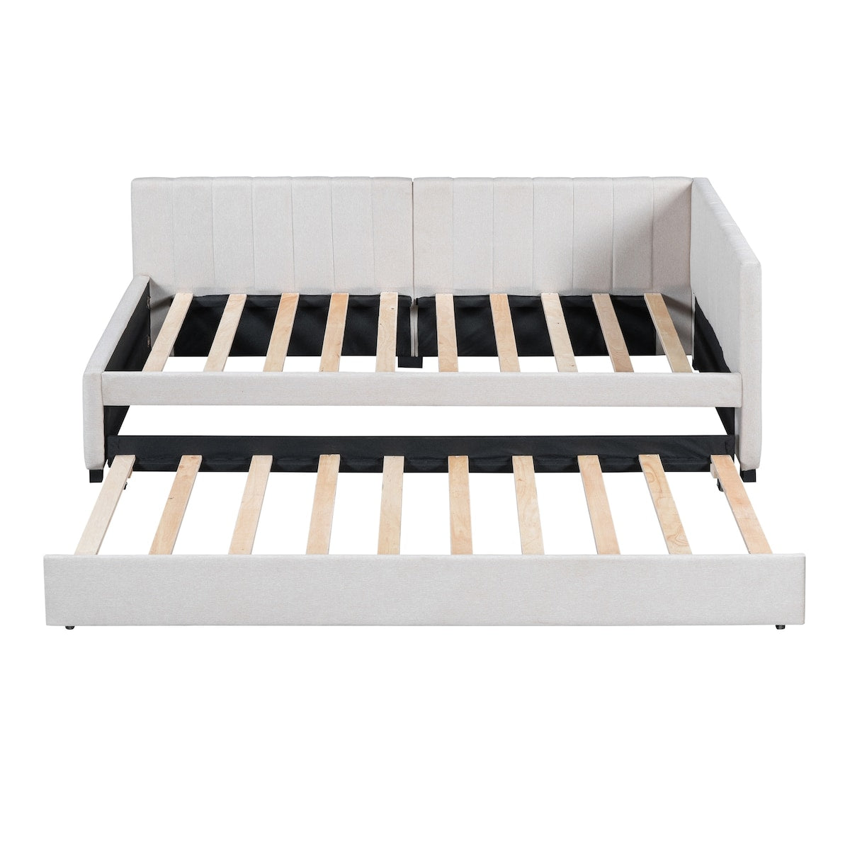 Upholstered Daybed with Trundle Twin Size Sofa Bed Frame