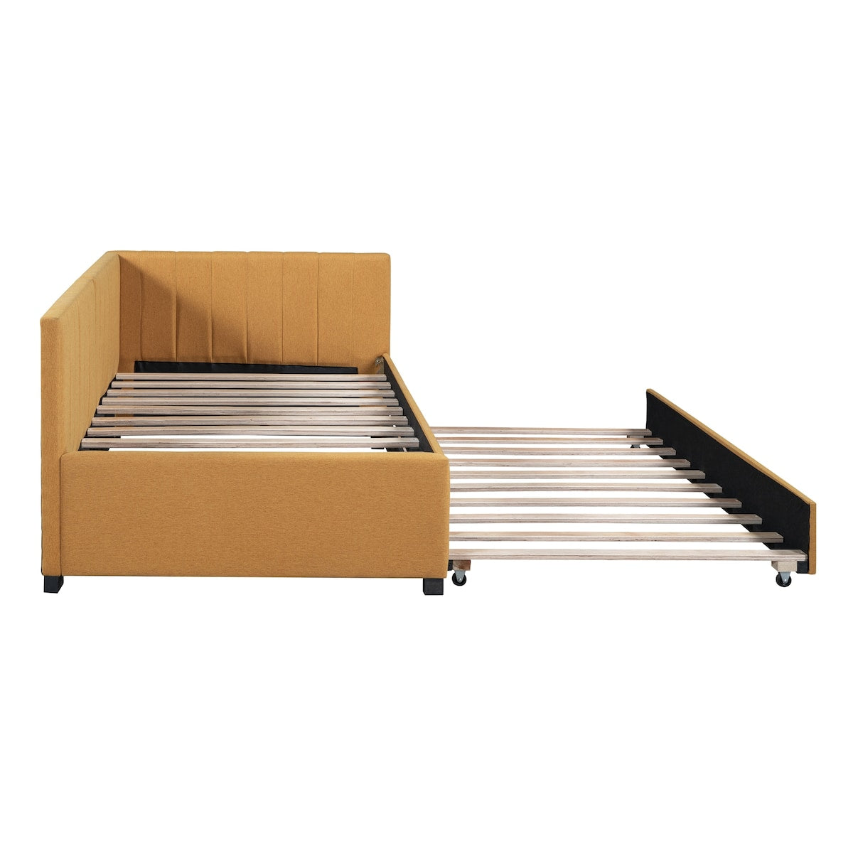 Upholstered Daybed with Trundle Twin Size Sofa Bed Frame