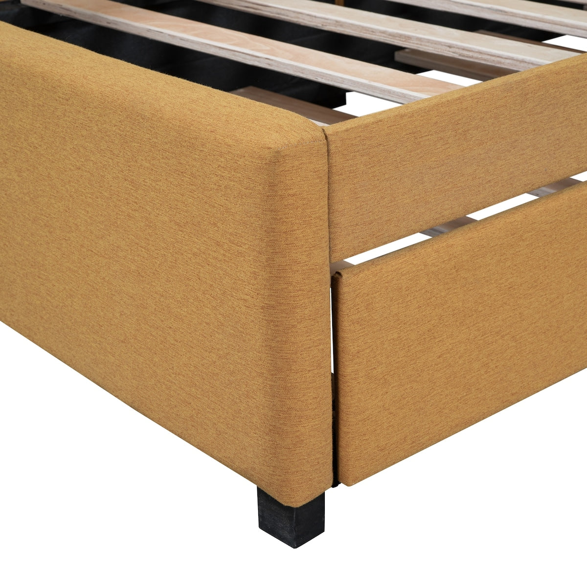 Upholstered Daybed with Trundle Twin Size Sofa Bed Frame