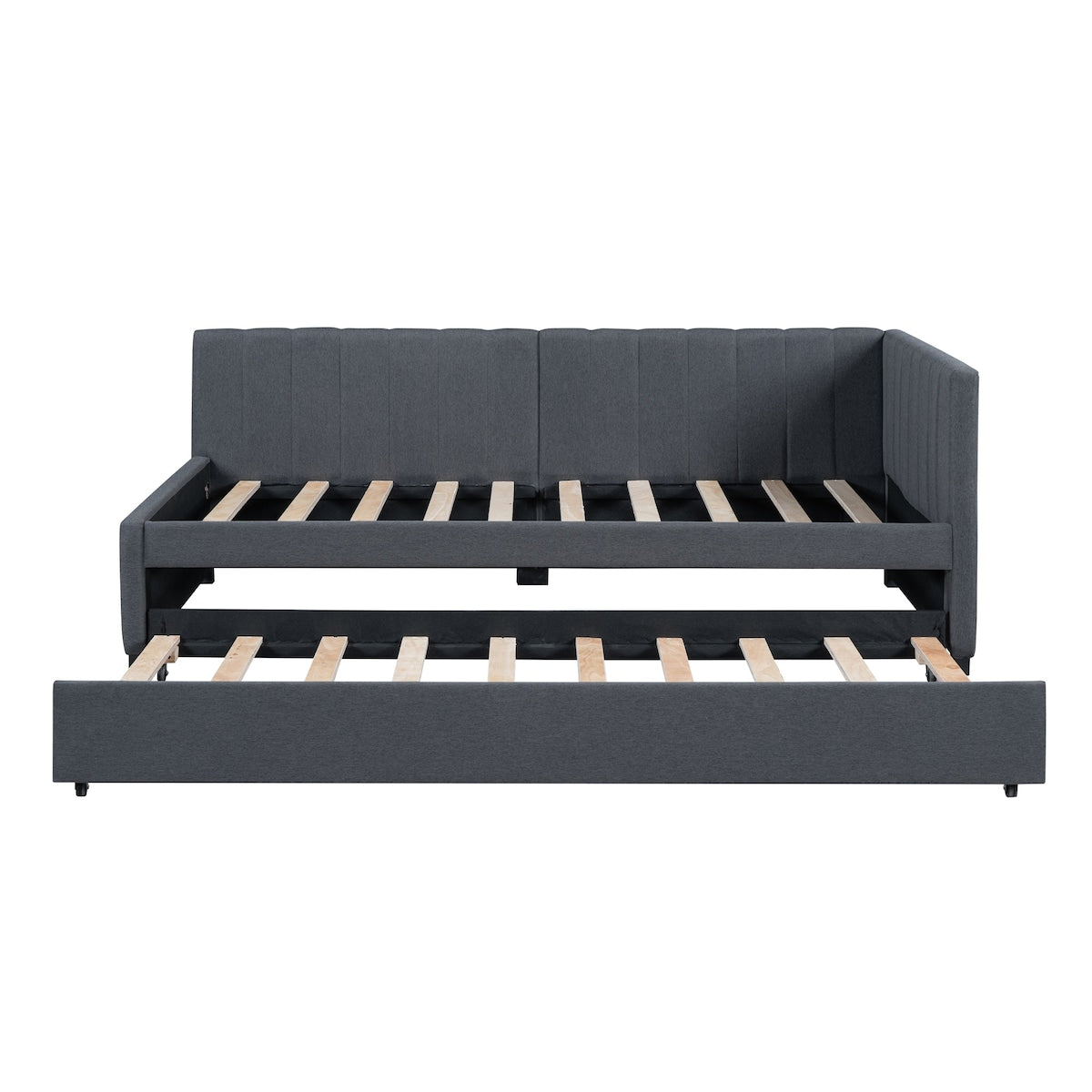 Upholstered Daybed with Trundle Twin Size Sofa Bed Frame