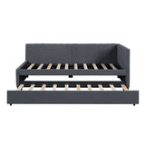 Upholstered Daybed with Trundle Twin Size Sofa Bed Frame