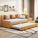 Upholstered Daybed with Trundle Twin Size Sofa Bed Frame